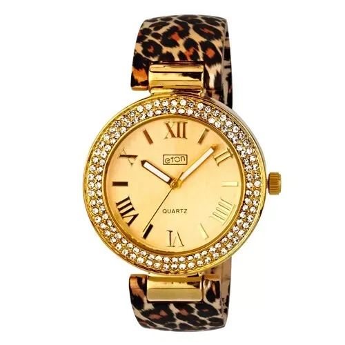 Ladies Animal Print Wrist Watch Leopard Print Bangle Watch