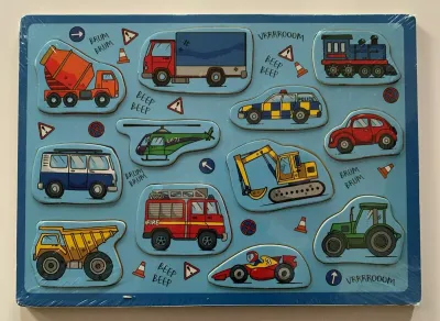 Vehicles 12 Piece Children&#39;s Wooden Jigsaw