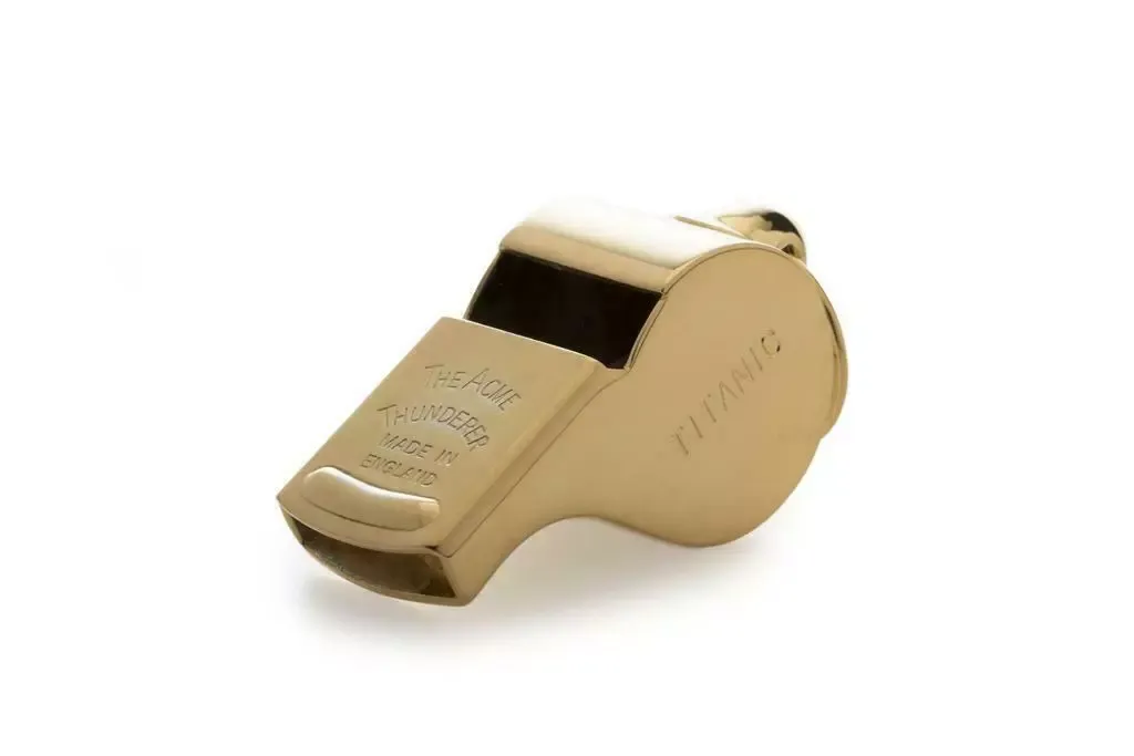 Titanic White Star Line Thunderer Gold Plated Whistle 58