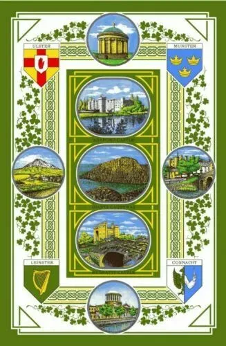 Four Provinces of Ireland Tea Towel