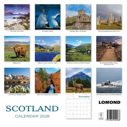 2026 Calendar Scotland Wall Planner Organizer Crail Harbour