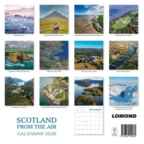 2026 Calendar Scotland From The Air Wall