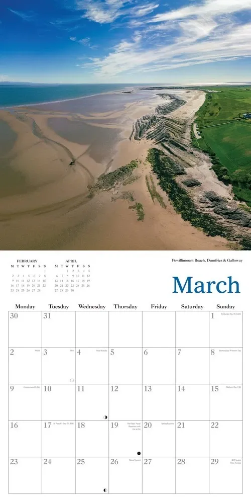 2026 Calendar Scotland From The Air Wall