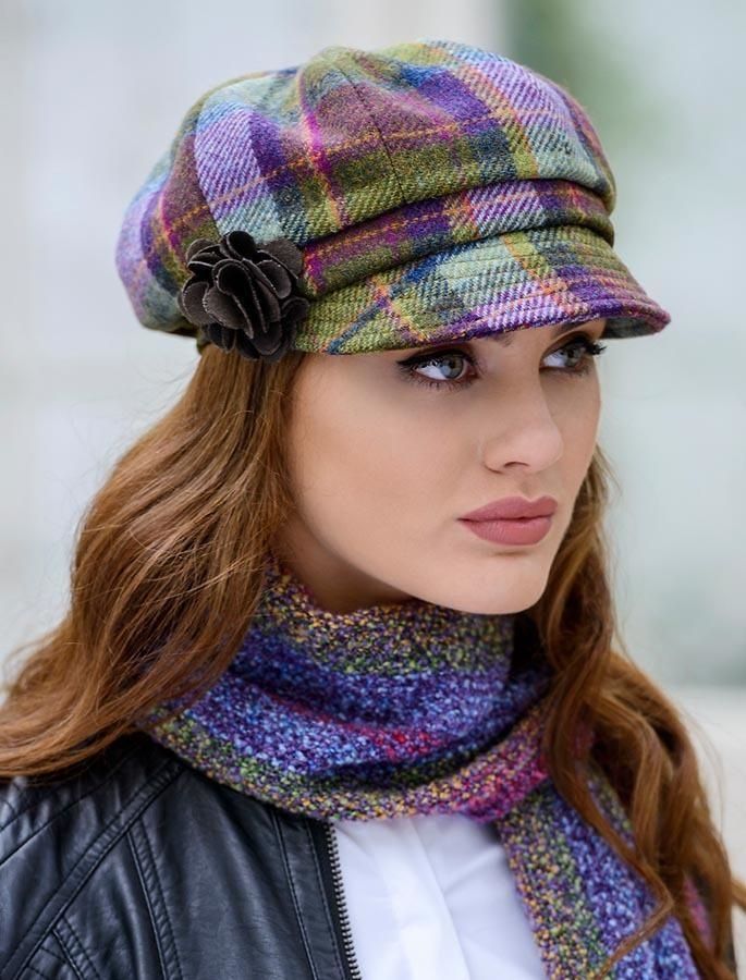 Irish Newsboy Hat - Multi Vernal Plaid