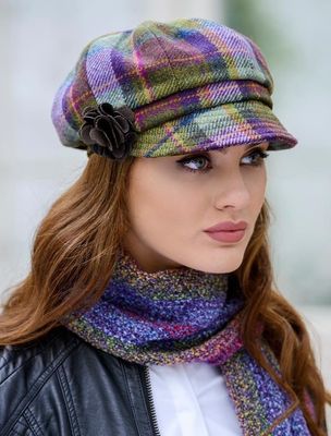 Irish Newsboy Hat - Multi Vernal Plaid
