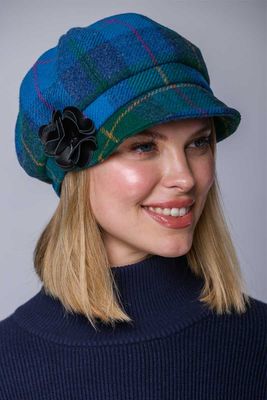 Irish Newsboy Hat – Green Blue Check .