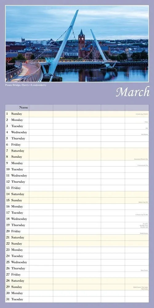 2026 Calendar Scenic Northern Ireland