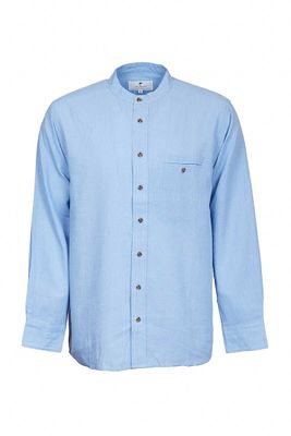 Men’s Collarless Linen Grandfather Shirt