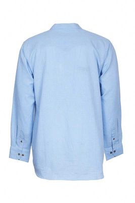 Men’s Collarless Linen Grandfather Shirt