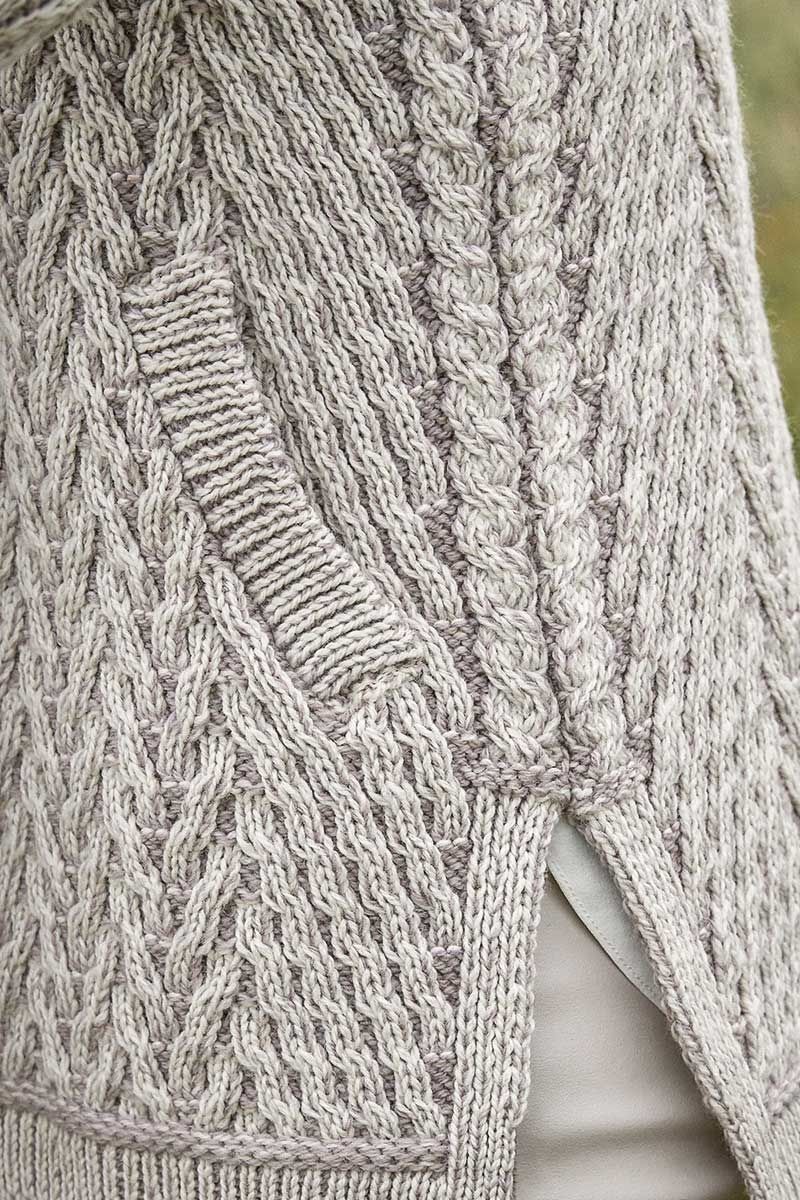 Killala Herringbone Edge to Edge Cardigan Stone Coloured