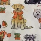 100% Cotton Tea Towel Christmas Dogs
