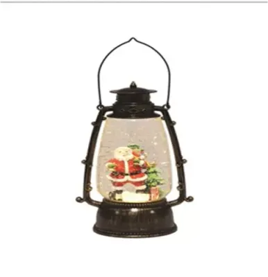 Santa Claus LED Tilley Style Battery Operated Water Spinner Lantern Christmas