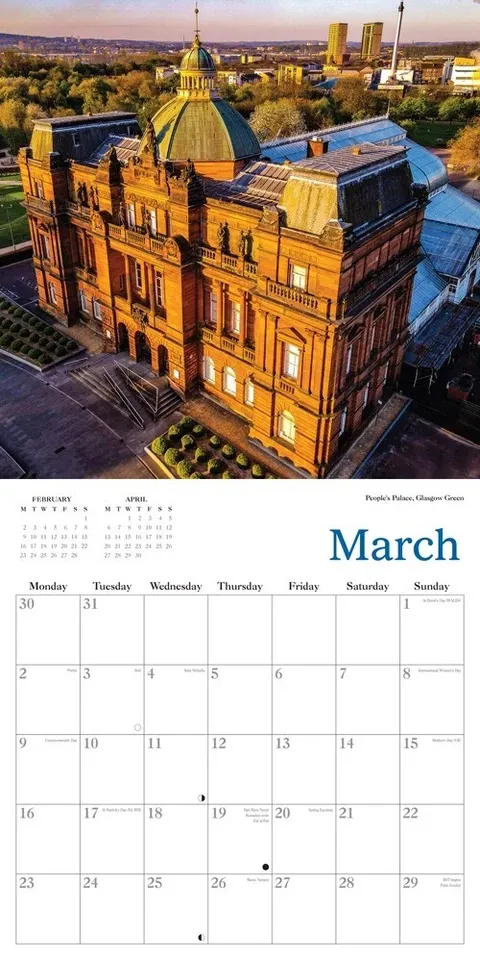 2026 Calendar Glasgow City