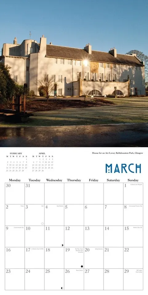 2026 Calendar Charles Rennie Mackintosh