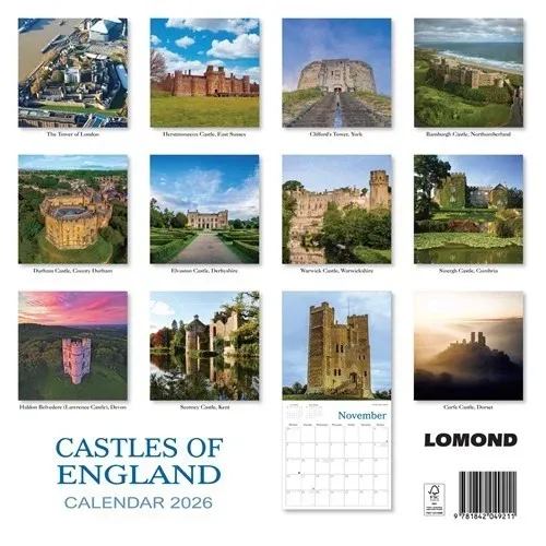 2026 Calendar Castles of England Wall Planner