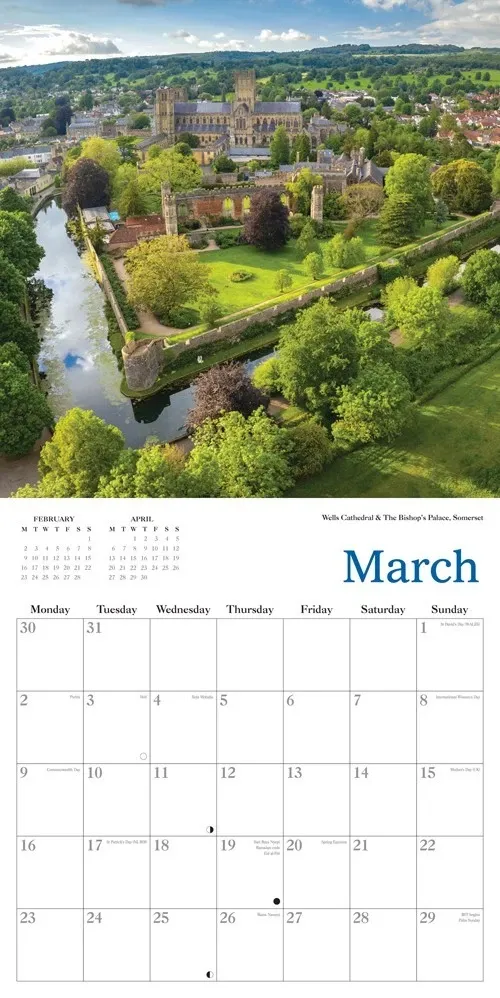 2026 Calendar Beautiful England Wall Planner
