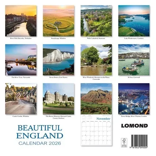 2026 Calendar Beautiful England Wall Planner