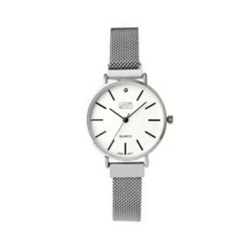 Ladies Wrist Watch Round Face Eton Mesh Bracelet Quartz Movement Analogue 38mm