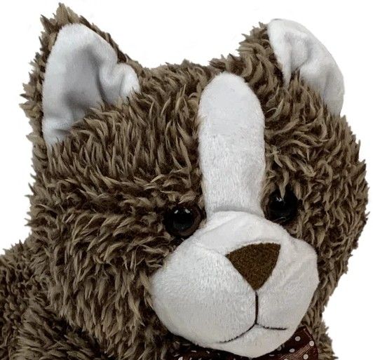 Cat Doorstop Furry Soft Brown and White Freestanding Decorative Doorstopper