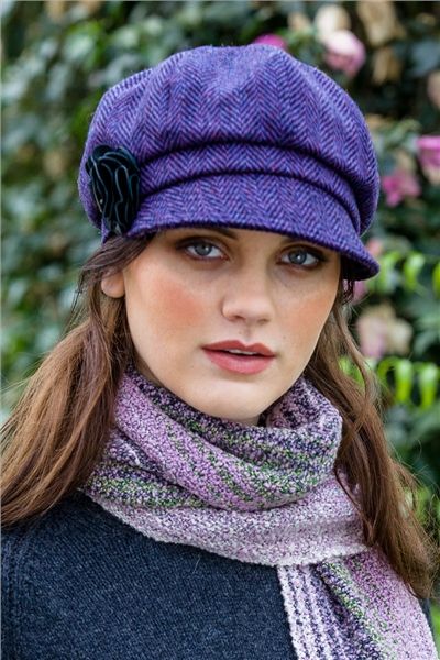 Irish Newsboy Hat – Mulberry Wool Tweed Cap for Men &amp; Women