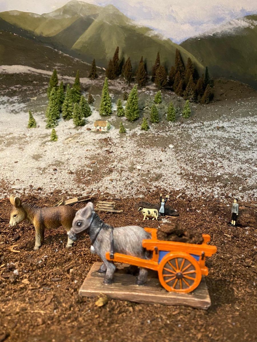 Irish Turf Peat Incense Burner Set Ceramic Donkey and Cart Boxed Novelty Gift