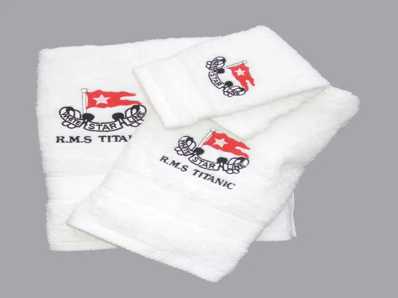 White Star Line RMS Titanic Embroidered Cotton Towel Set