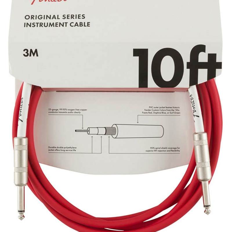 Fender Original Series Instrumenten Kabel 3M - Surf Green / Daphne Blauw / Fiesta Rood Fender Original Series Instrumenten Kabel 3M - Surf Green / Daphne Blauw / Fiesta Rood