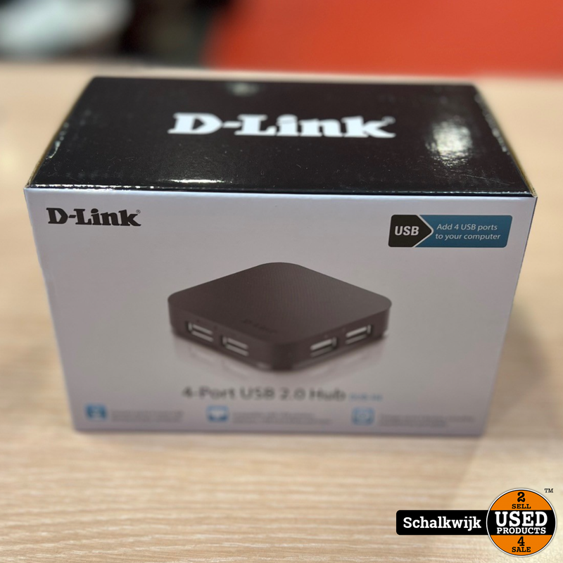 D-Link DUB-H4 4 port USB 2.0 hub nieuw in doos D-Link DUB-H4 4 port USB 2.0 hub nieuw in doos