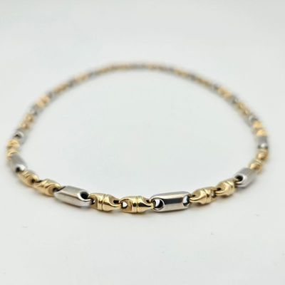 Geel/Wit Gouden Ketting - 14K - 46CM - 14,62 Gram