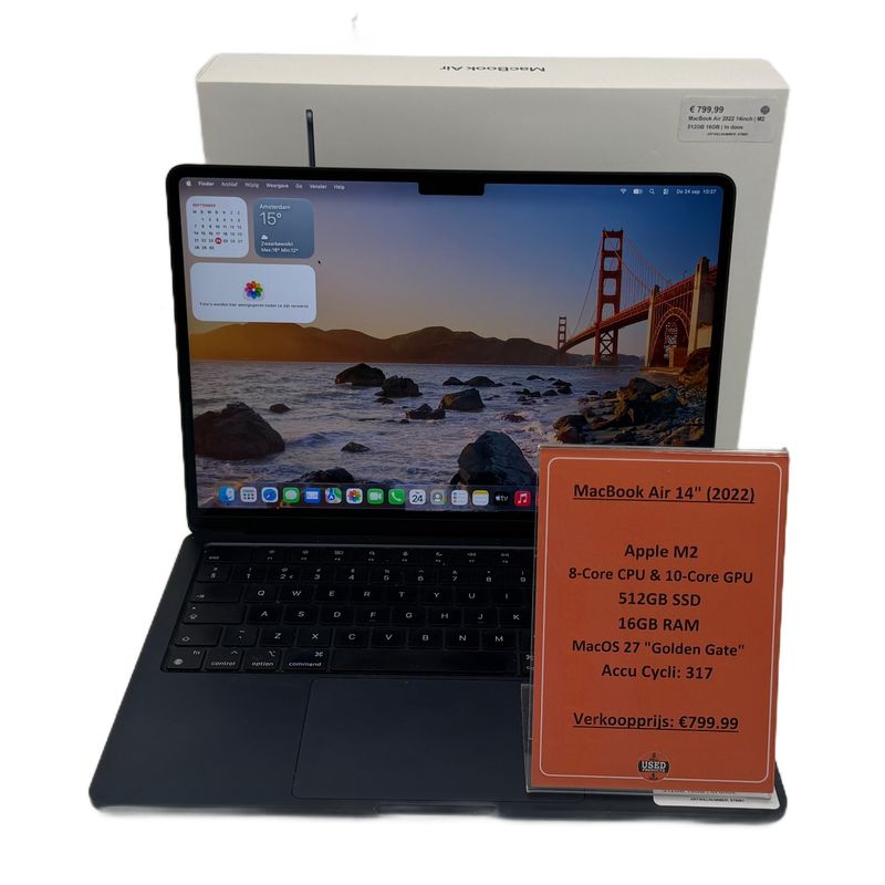 MacBook Air 2022 14inch | M2 512GB 16GB | In doos — Used Products