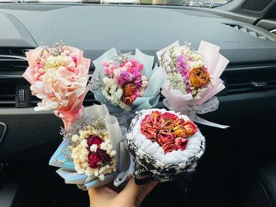 Dried Flower Bouquet, Handmade Mini Natural Flower Car Air Vent Clip, Car Air Freshener, Car Scent Diffuser, Perfume Decoration
