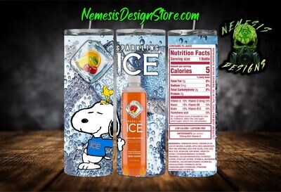 Snoopy Sparkling ICE 20oz Sublimation Tumbler Wrap