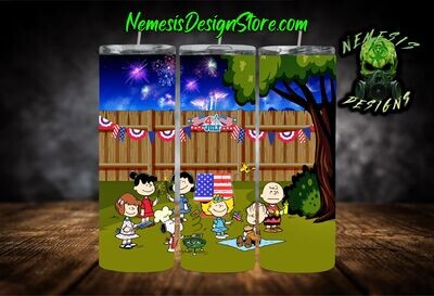 Peanuts 4th Of July 20oz Sublimation Tumbler Wrap
