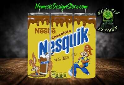 Chocolate Nesquik 20oz Sublimation Tumbler Wrap