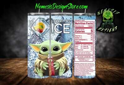 Baby Yoda Sparkling ICE 20oz Sublimation Tumbler Wrap