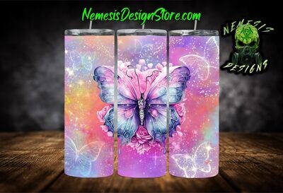Sparkly Butterfly 20oz Sublimation Tumbler Wrap