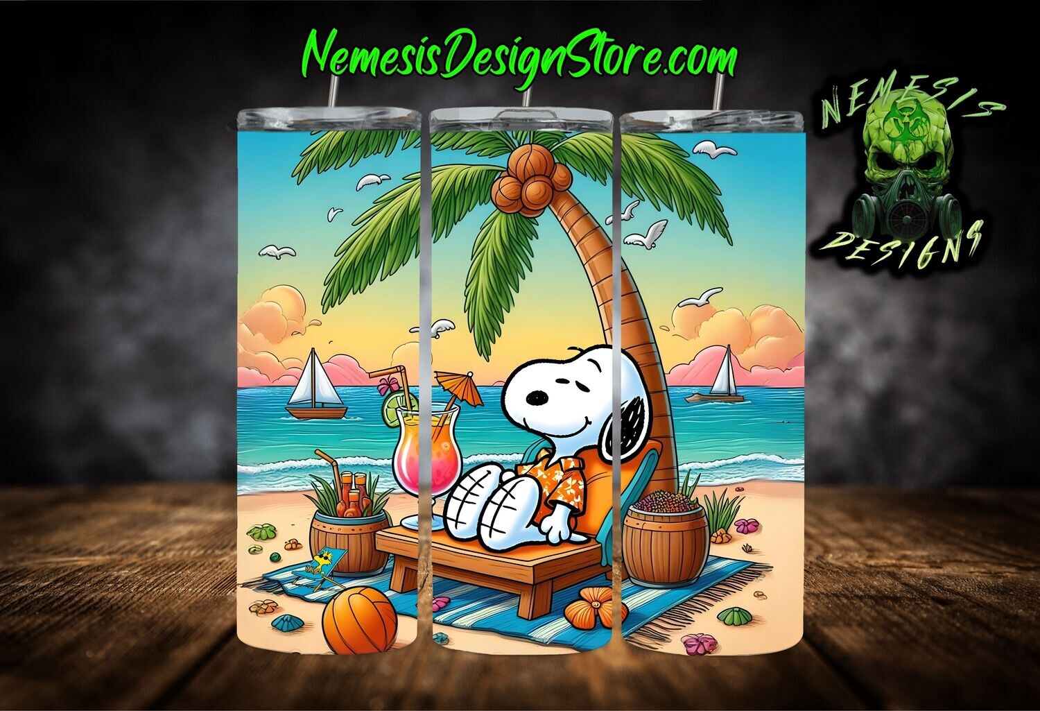 Snoopy Vacation 20oz Sublimation Tumbler Wrap