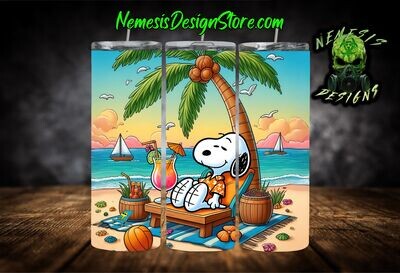 Snoopy Vacation 20oz Sublimation Tumbler Wrap