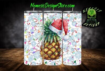 Christmas Pineapple 20oz Sublimation Tumbler Wrap