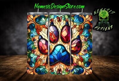 Stained Glass Paw 20oz sublimation Tumbler Wrap