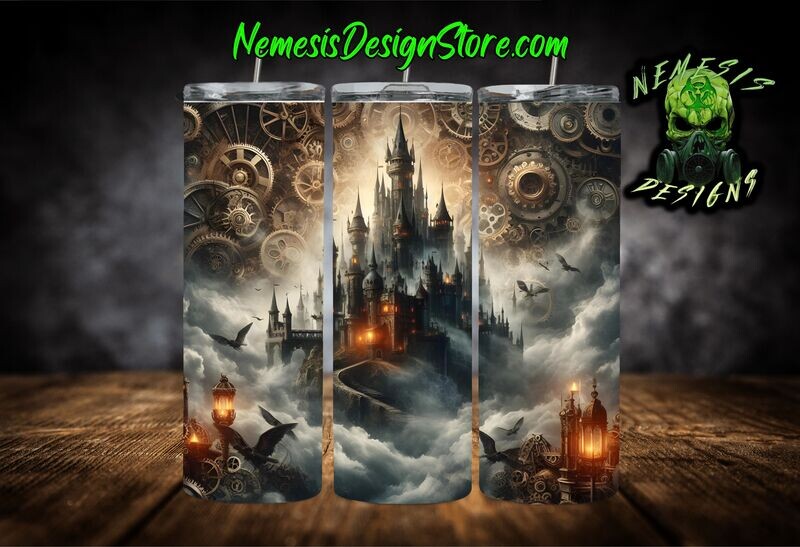 Steampunk Castle Sublimation Tumbler Wrap