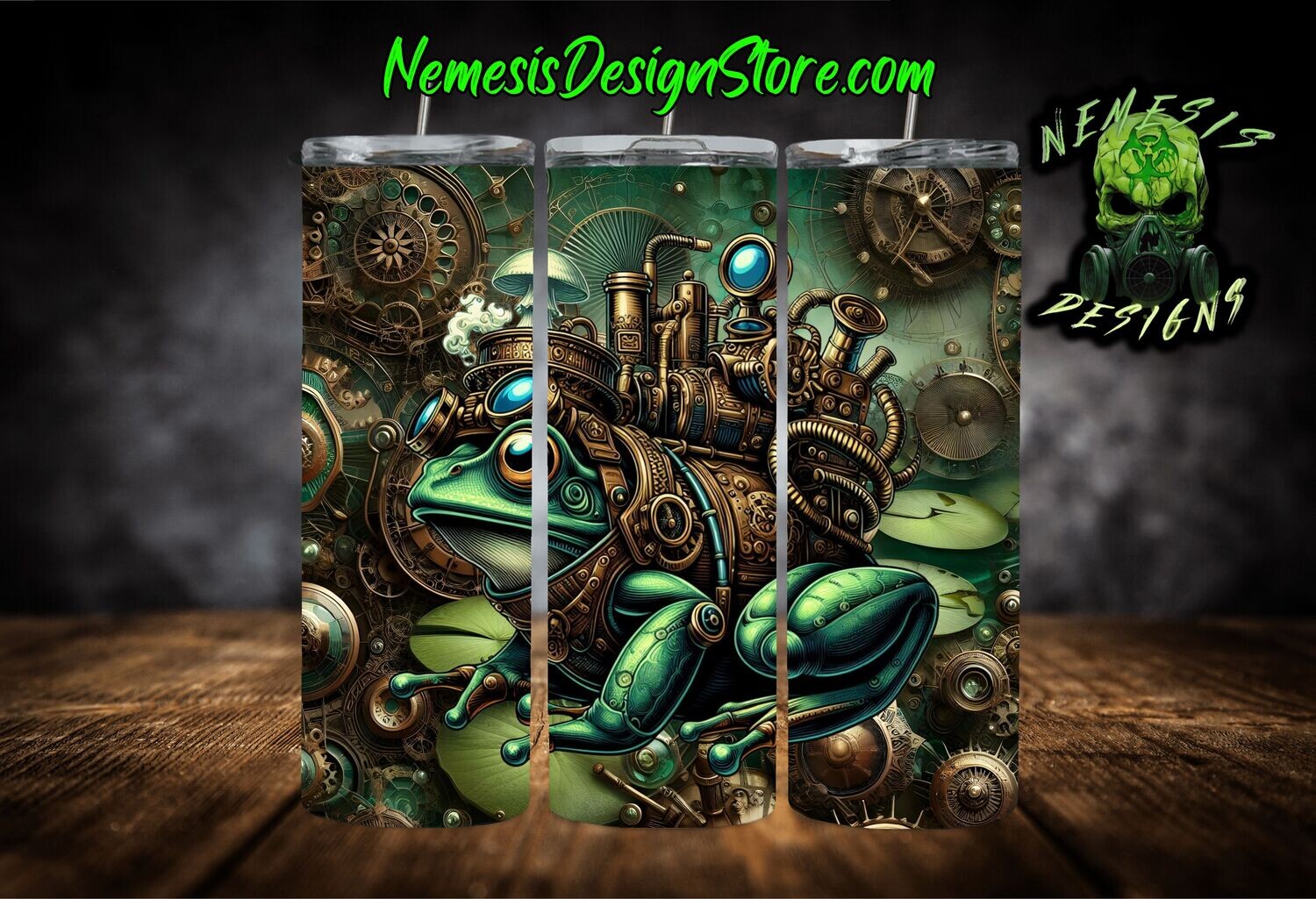 Steampunk Frog 2 Sublimation Tumbler Wrap