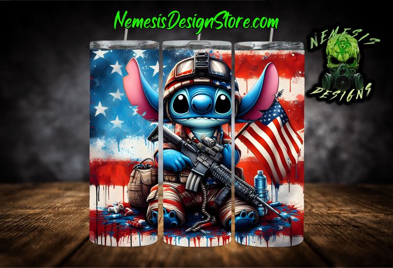 American Soldier Stitch 20oz Sublimation Tumbler Wrap