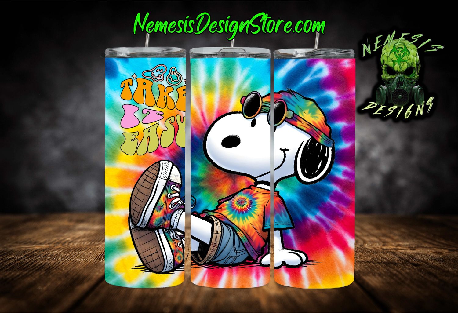 Take It Easy Snoopy 20oz Sublimation Tumbler Wrap