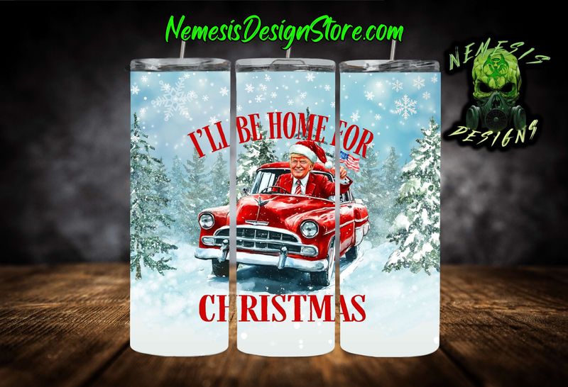 I&#39;ll Be Home For Christmas 20oz Sublimation Tumbler Wrap