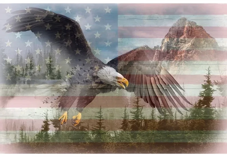 Americana Wild Eagle Quilt Panel