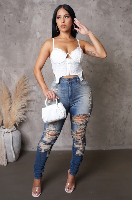 Ripped Dark Wash Jeans