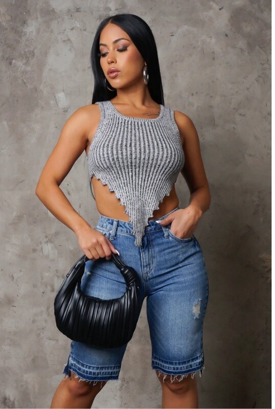 Zillie Bermuda-Medium Wash Shorts