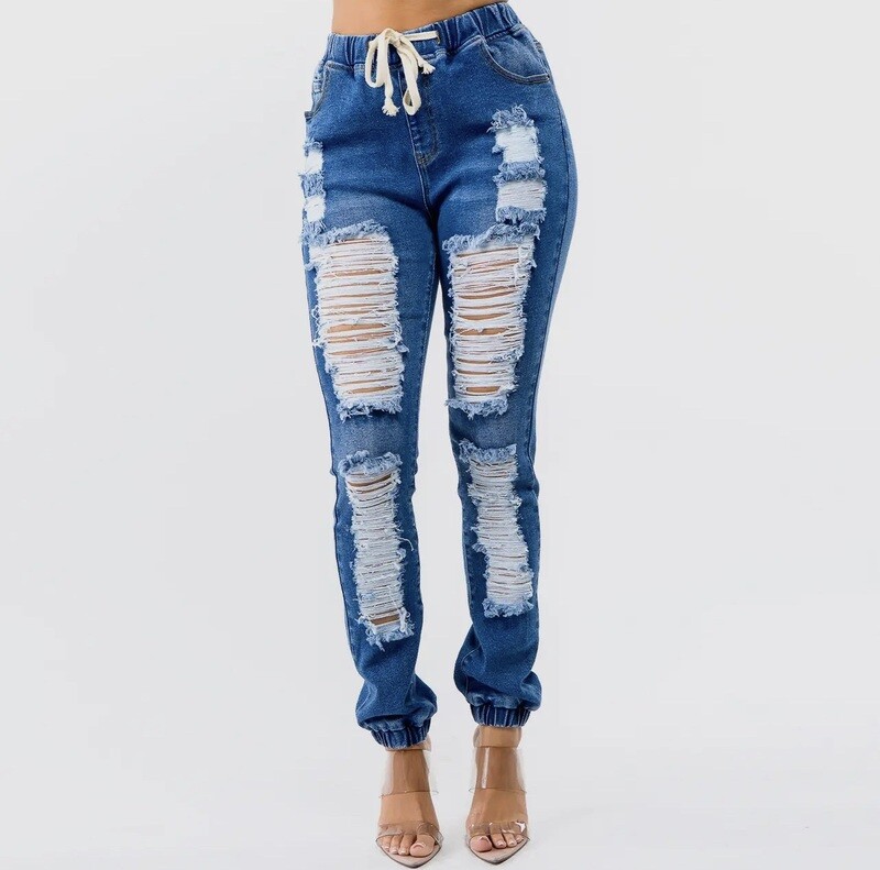 Denim Joggers Dark