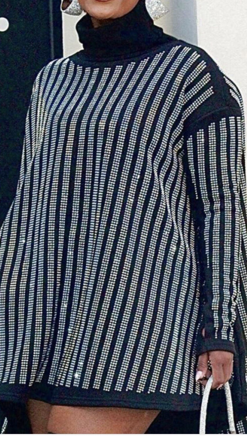 Rhinstone Turtleneck Dress